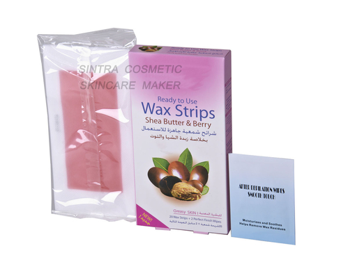 Herbal Pink Body Hair Removal Wax Strips Shea Butter And Berry Extract STF8125